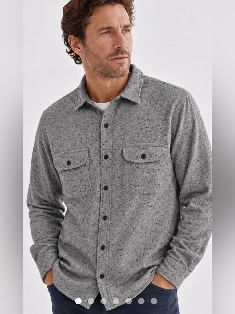 J. Crew Men's Speckled Shirt Jacket. Size Medium